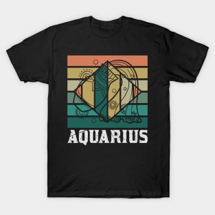 Aquarius Desing Zodiac Vintage T-Shirt